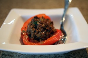 Asian Inspired Stuffed Pepper serving